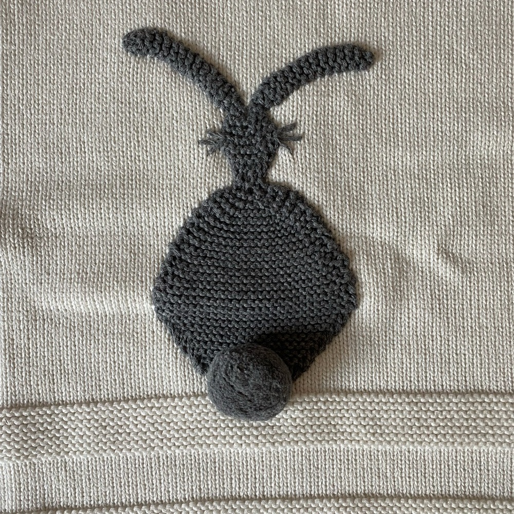 Stella McCartney Cream Knitted Bunny Blanket